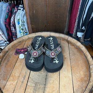 Black Beaded Women's Sandals